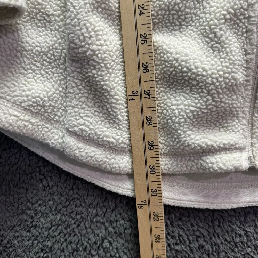 Columbia Jacket Women's Large Cream/Ivory Sherpa Fleece Hooded Full Zip Outdoor